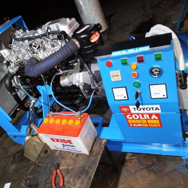 25kva generator Toyota 2L. 2400cc  engine genuine parfees lod 22amper 3