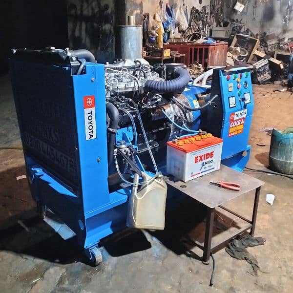 25kva generator Toyota 2L. 2400cc  engine genuine parfees lod 22amper 6