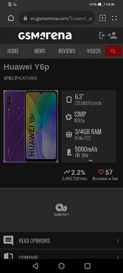 huawel y 6 2020 all OK 3.64 ma