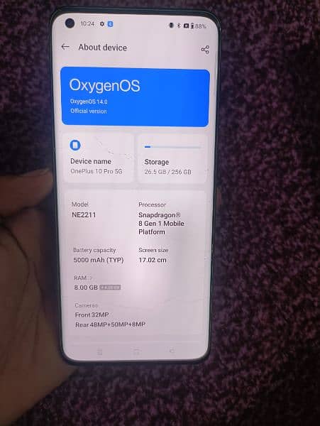 one plus 10 pro 8/256 Dual SIM 1