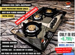 Brand New 3 Burner Auto Stainless Steel Hob Stove Manual Chula Stoves