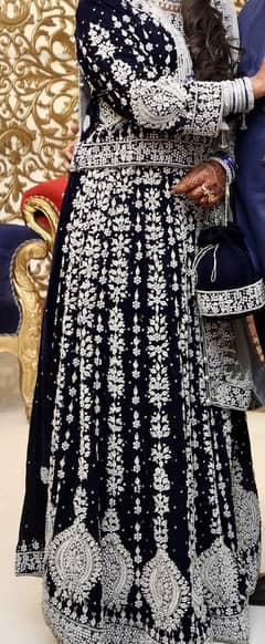 Navy blue Wedding dress , bridal lehnga walima