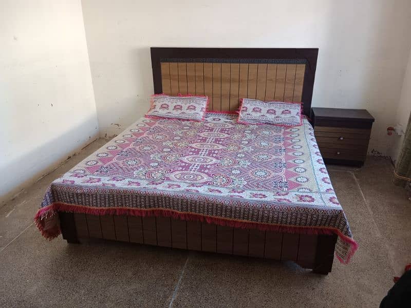 Double Bed (King Size) with Side Table and Mattress available for Sale 0