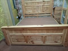 Wooden bed dressing and side table