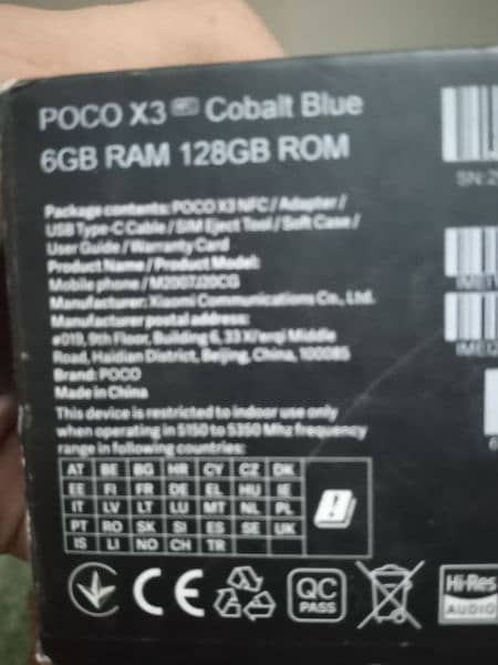 Poco x3 6 128 with box 2