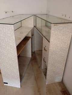 Mobile Counter 2pc With Wooden and Mirror.