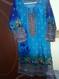 3 piece stitched women dress in Malai febric