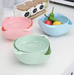 Household Double-layer Kitchen Vegetable Washing Fruit Basket. s