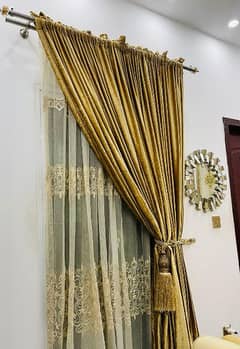 single curtains with double velvet and net stuffed