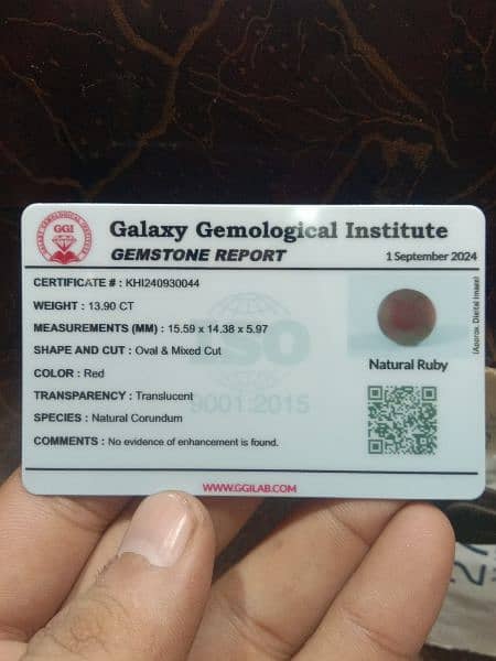 100% Real Ruby (YaqoOt) Very goOd Quality  StOne With Lab certificate 2