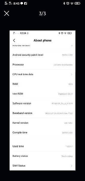 Vivo 256gb rom 8gb ram PTA approved 2