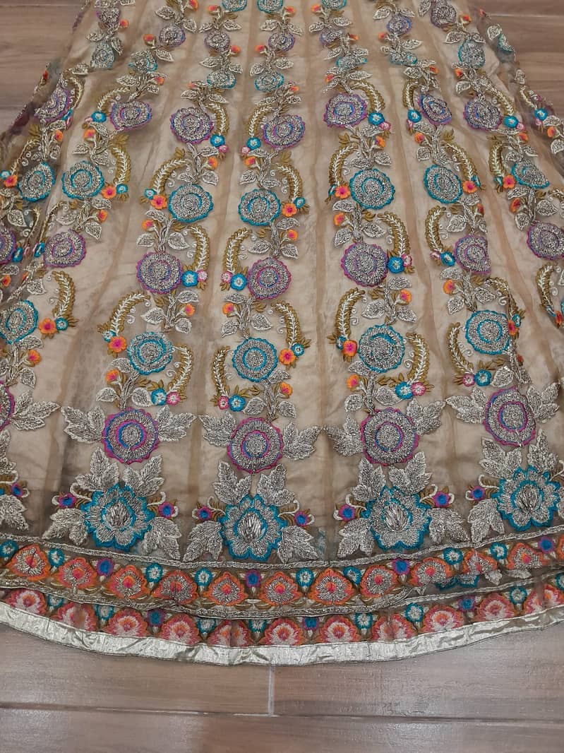 Mehndi lehnga with shiffon shirt and (bordered dupatta), ready to wear 4