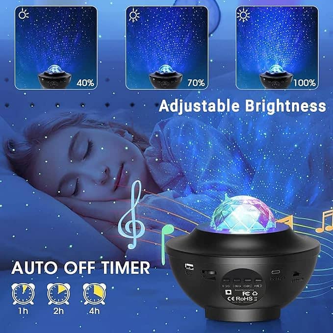 Galaxy Star Light Projector Lamps with Remote, USB,Bluetooth Speaker, 1