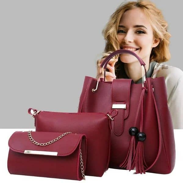 3 pic women bag pure leather 1