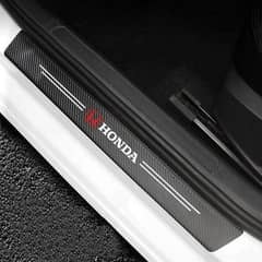 4 Pcs Waterproof Carbon Door Sill 3D Protector Sticker For Honda car