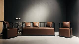 Modern leather sofa set 0