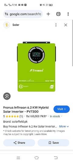 PV 7200 fronus hybrid solar inverter 6kw