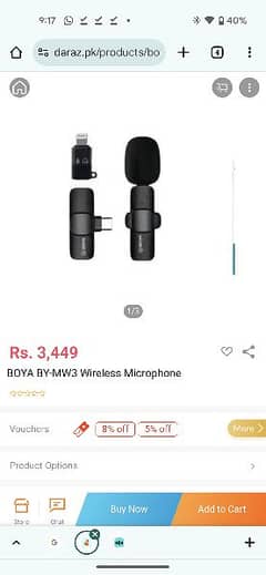 Boya BY-MW3 Wireless Microphone