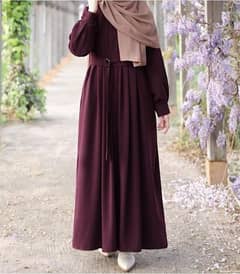 Georgette plain full Abaya Whit  Stoller