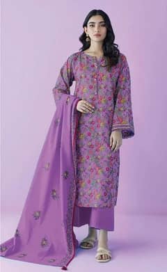 3 PCs / unstitched suit for women