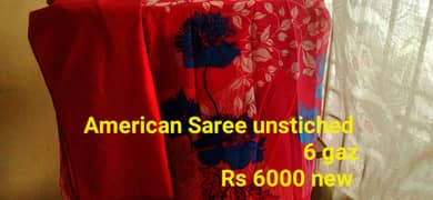 American Jourjut Saree unstiched 6 Gaz with imported