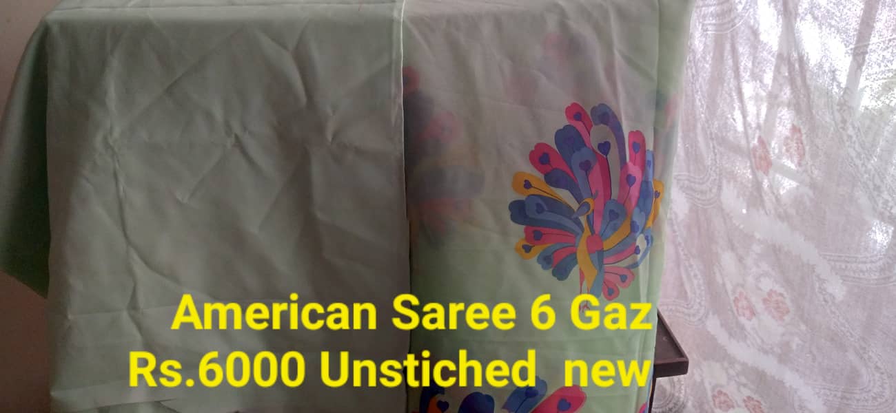 American Jourjut Saree unstiched 6 Gaz with imported 3