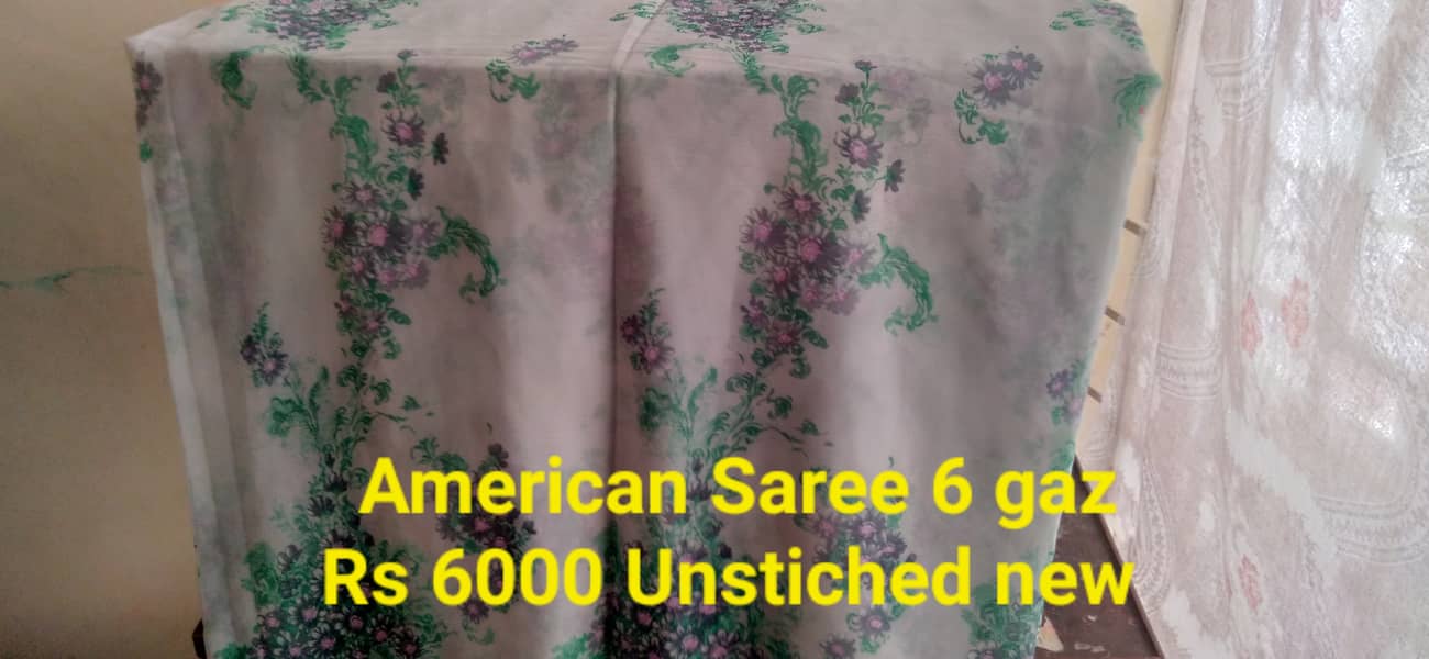 American Jourjut Saree unstiched 6 Gaz with imported 4