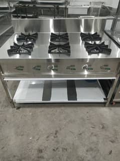 six burner stove stainless steel