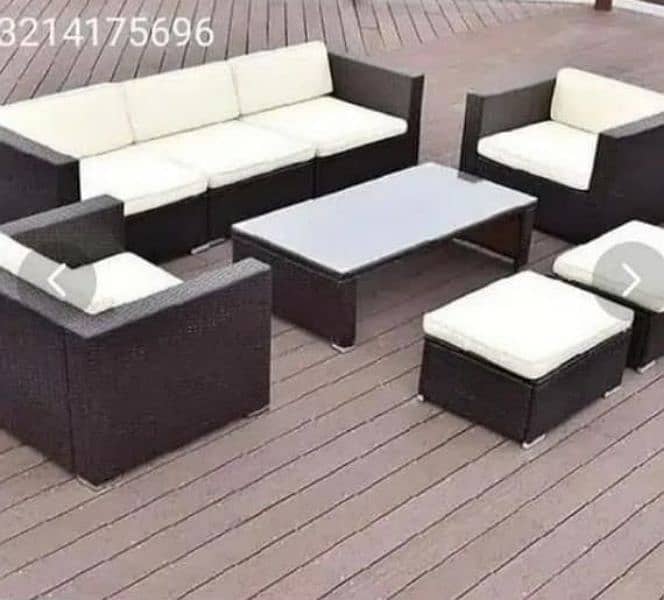 OUTDOOR GARDEN RATTAN UPVC FURNITURE SOFA SET CHAIRS TABLES BENCH 9