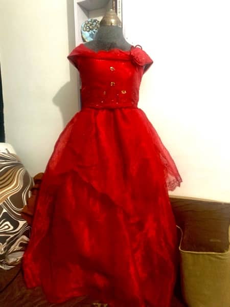 beautiful long red maxi dress for 5-13 aged kids 3