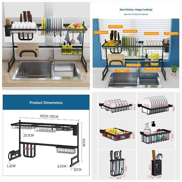 High Quality 85cm Stainless Steel Rustproof Kitchen Rack 0