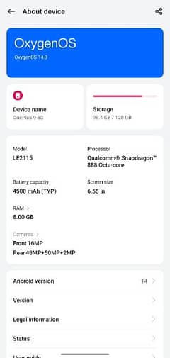 Oneplus 9 8GB 128GB Single Sim