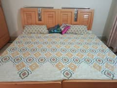 2 wooden bed set