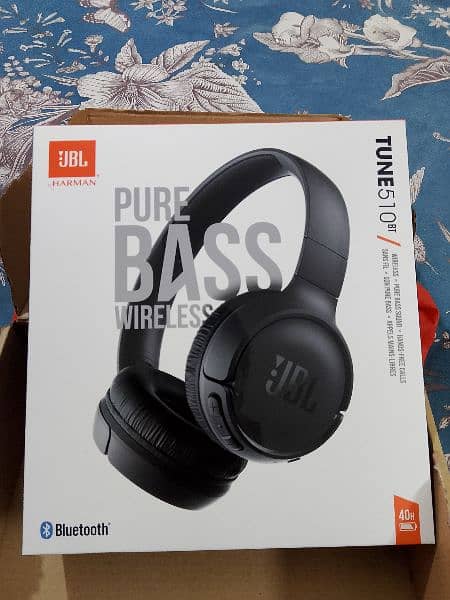 JBL Headphones (Tune 510Bt) Bluetooth 100% original Dubai imported 0