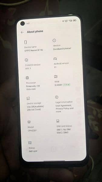 OPPO Reno 4 SE 5G Urgent Sale need Cash 8/256 gb 7