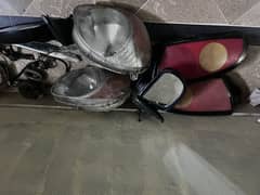 santro Back ligths front head ligths and side mirror