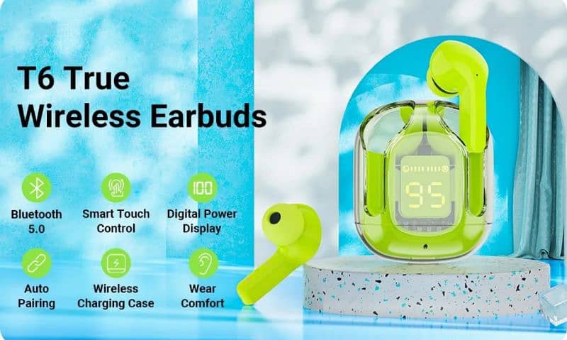 T6 Tws Earpuds Wireless

with LED Display Earphones 2