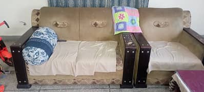 Sofa Set (3+2+1) brown colour condition 8/10