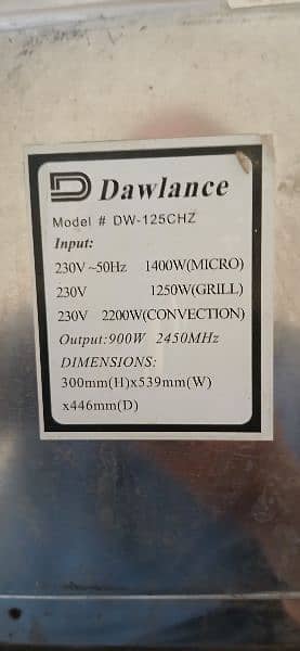 dawlance dw 125 chz microwave + grill 4