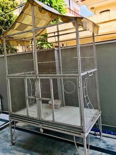 Beautiful Bird Cage in Heavy Guage Iron. Designed in  Double portions