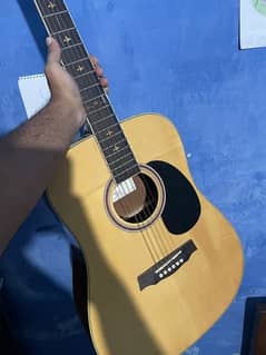 acoustic guitar for sale with bag, capo and pick