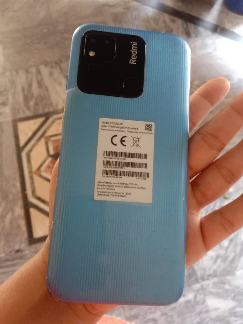 Redmi 10A Sky blue back finger 4gb ram 128gb rom 2