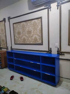 Blue and White Racks Shelf