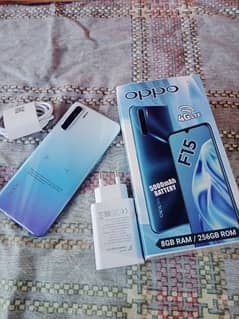 oppo F15 (8Gb/256Gb) ram with box and charger  lush condition