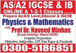 Online/Home Tuition Physics & Mathematics IGCSE/GCE/GCSE/AQA&IB System