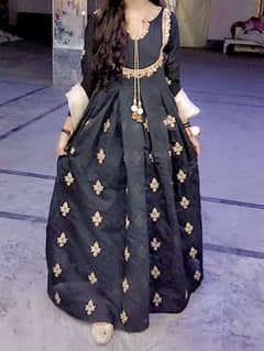 Beautiful party wear full embroidered black dress