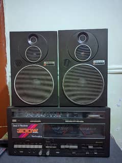 Technics 4-Band Stereo Cassette Receiver SA-380S + Speaker System !