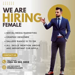 Female Graphic Designer plus social media marketing