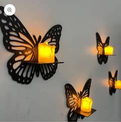 MDF wall decoration butterfly pack of 3