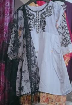 cotton embroidery frock inner ke Sath